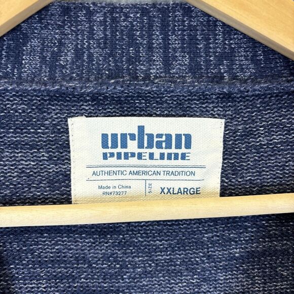 Men’s Cardigan XXL Blue Pockets‎ Grunge Indie Street Grandpa Urban Pipeline - Picture 5 of 13